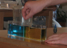 Students conducting a density lab