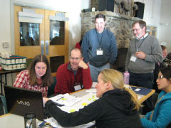 Workshop participants work on a concept map