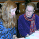 Carolyn Jordan and Janet Campbell, UNH scientists, work together to create a concept map on paper