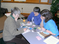 Workshop educators try to come up with compelling story lines to go along with ocean-related images