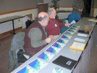 Workshop participants put monthly Gulf of Maine chlorophyll concentration maps in the correct time sequence
