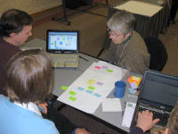 Workshop participants transfer their paper concept map into digital form using the COSEE-OS Concept Map Builder