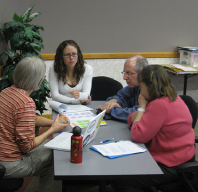 Workshop participants collaborate on a concept map