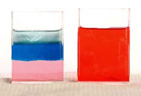 Image of fluids with stratified and uniform density