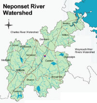 Neponset River Watershed map