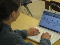 Leah working on her concept map in the Concept Map Builder