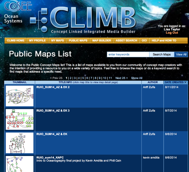 Public maps list screenshot